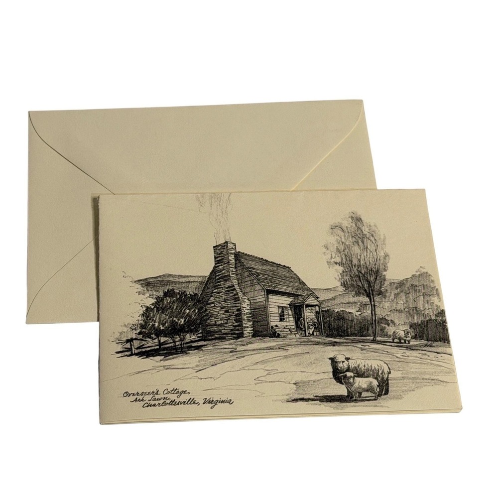 VTG Charles‎ H Overly Studio Ash Lawn Postcard Cream Overseer Cottage VA Card